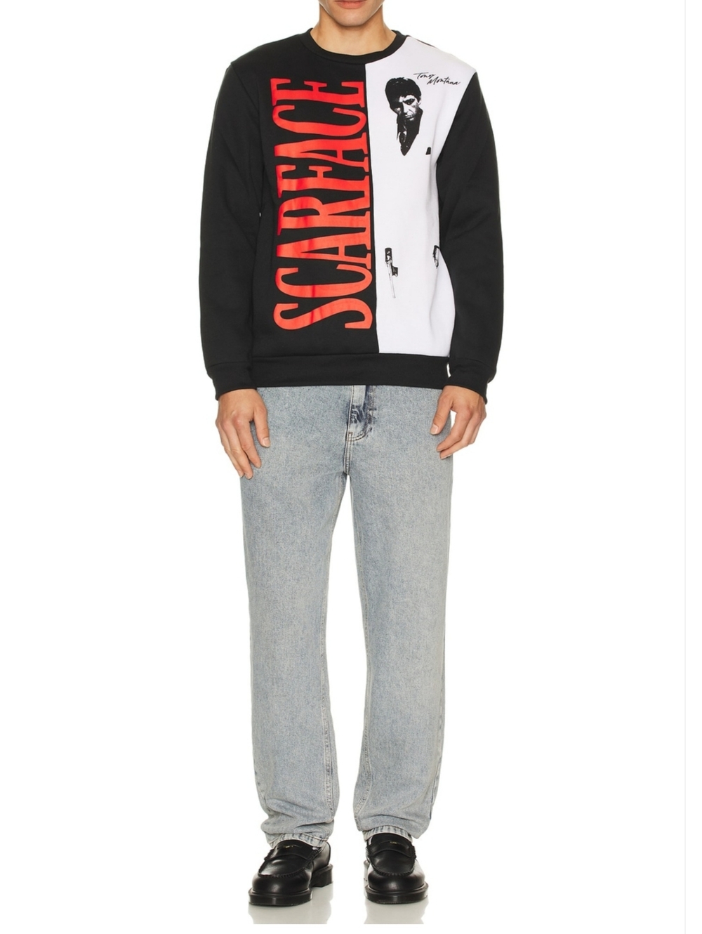 NWT Reason Brand "Scarface" Crewneck Sweatshirt in Black